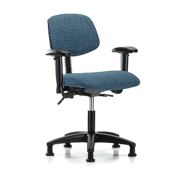 Blue Ridge Ergonomics Desk Chair Desk Chair, Fabric, AA Glides, Blu, Adjustable Arms, 19" to 24" Height, Fabric, Blue - BR-FDHCH-RG-T0-A1-RG-F43