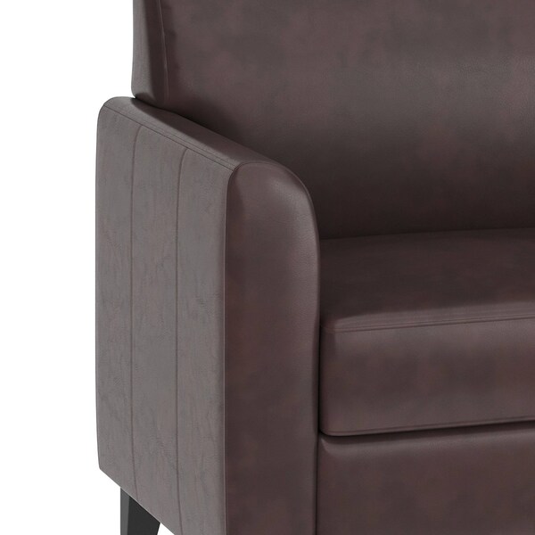 Flash Furniture Contemporary Chair, Brown Back, 30-1/2 in W 29" L 31-1/2" H, Flared, Leather Seat - BT-827-1-BN-GG