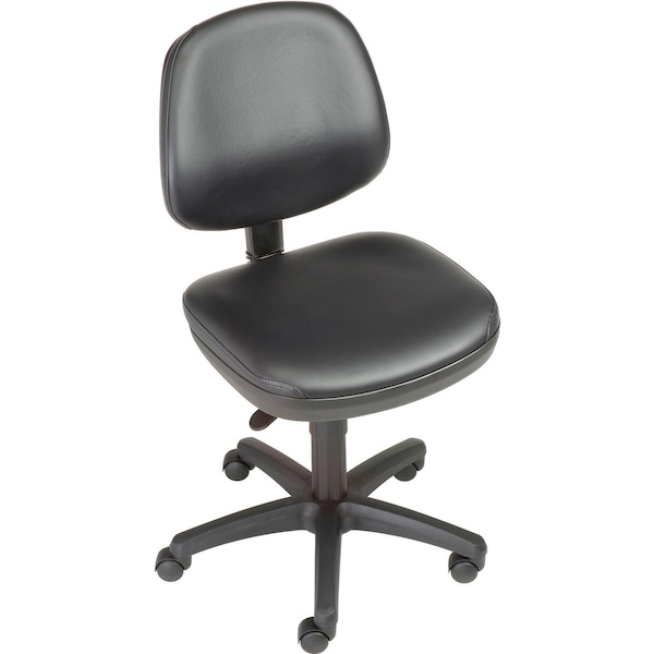 Global Industrial Armless Chair, Synthetic Leather, Black - 516123-AM