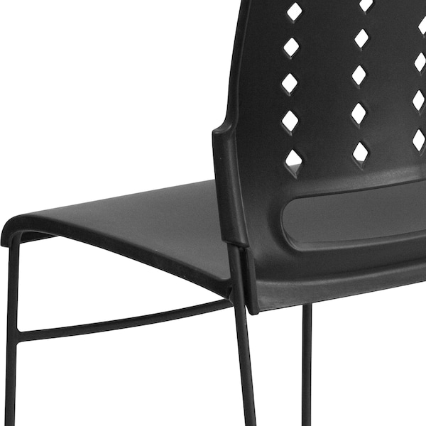 Flash Furniture Black Plastic Stack Chair - 5-RUT-2-BK-GG