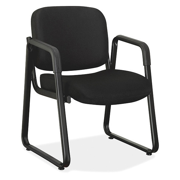 Lorell Guest Chair, Black Back, 26 in W 24.8" L 33-1/2" H, Fabric Seat - LLR84576