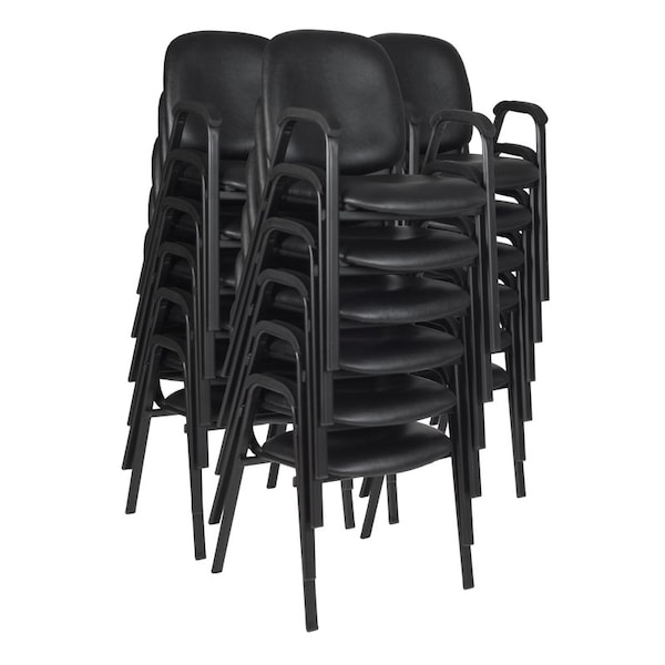 Regency Regency Ace Vinyl Guest Stacking Chair with Arms (18 pack)- Black - 2125LBK18PK