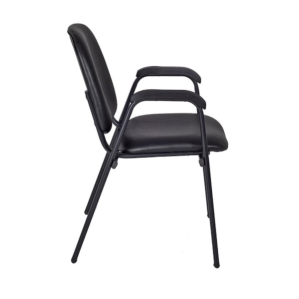 Regency Regency Ace Vinyl Guest Stacking Chair with Arms (18 pack)- Black - 2125LBK18PK