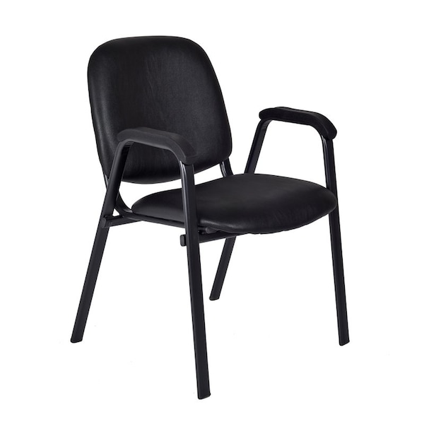 Regency Regency Ace Vinyl Guest Stacking Chair with Arms (18 pack)- Black - 2125LBK18PK