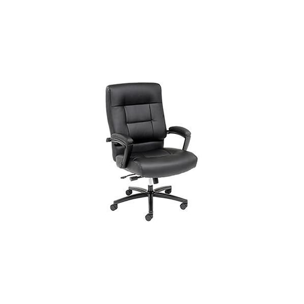 Global Industrial Big & Tall Task Chair with High Back, Leather, Black - 238524