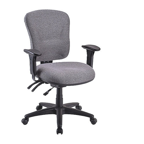 Lorell Fabric Task Chair, 18.10" to 21.70", Adjustable Arms, Black, Gray - LLR66125