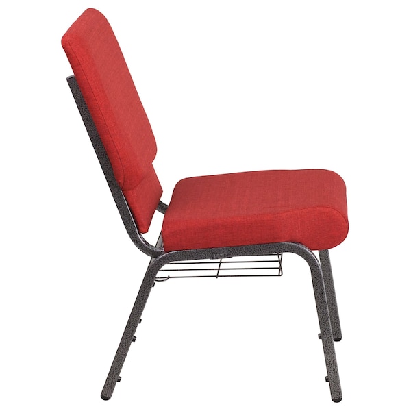 Flash Furniture Hercules Church Chair, 19-1/4 in W 25" L 33-1/4" H, Fabric Seat - FD-CH02185-SV-RED-BAS-GG