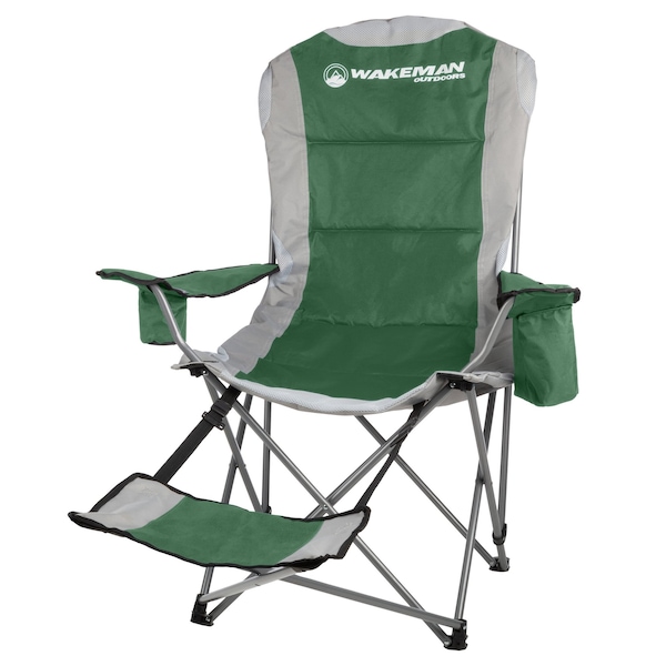 Wakeman Camping Chair with Foot Rest - 300lb Capacity Chair with Cooler & Cupholder by Wakeman Green - 75-CMP1125