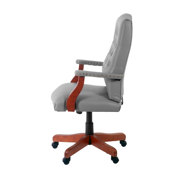 Regency Regency Ivy League Clubhouse Dining or Meeting Swivel Chair- Grey/ Cherry - 9040GYCH