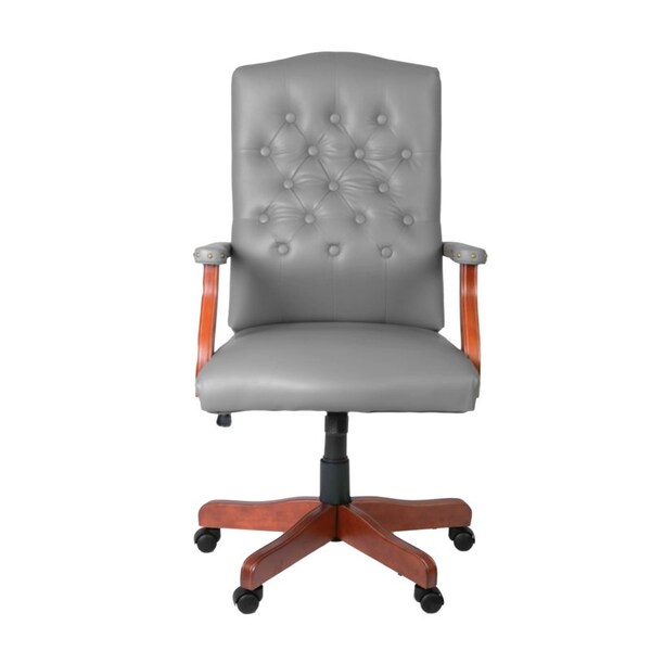 Regency Regency Ivy League Clubhouse Dining or Meeting Swivel Chair- Grey/ Cherry - 9040GYCH