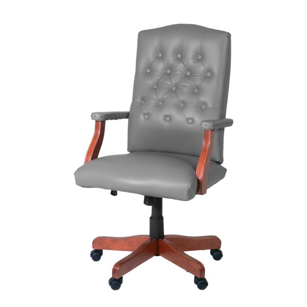 Regency Regency Ivy League Clubhouse Dining or Meeting Swivel Chair- Grey/ Cherry - 9040GYCH
