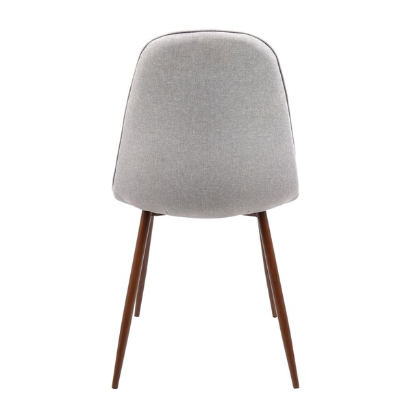 Lumisource Pebble Dining/Accent Chair in Walnut and Grey Fabric, PK 2 - CH-PEB WL+GY2