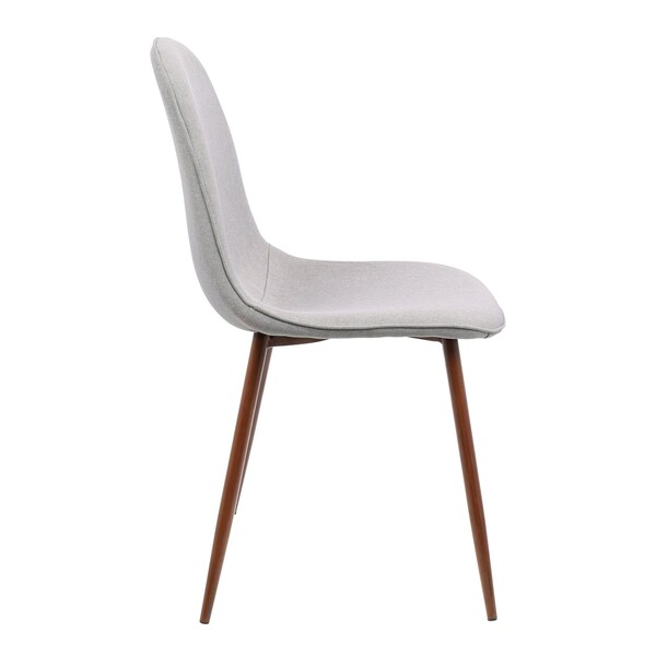 Lumisource Pebble Dining/Accent Chair in Walnut and Grey Fabric, PK 2 - CH-PEB WL+GY2
