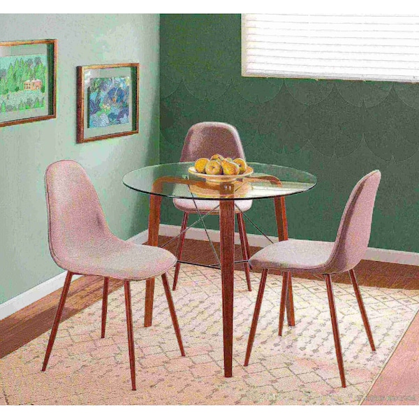 Lumisource Pebble Dining/Accent Chair in Walnut and Grey Fabric, PK 2 - CH-PEB WL+GY2