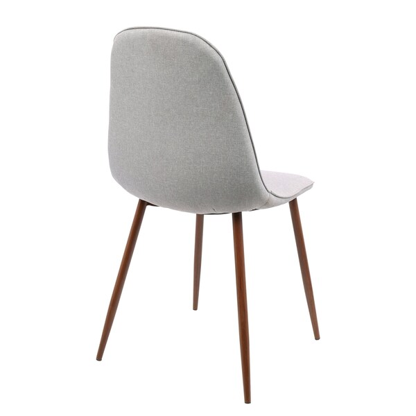 Lumisource Pebble Dining/Accent Chair in Walnut and Grey Fabric, PK 2 - CH-PEB WL+GY2