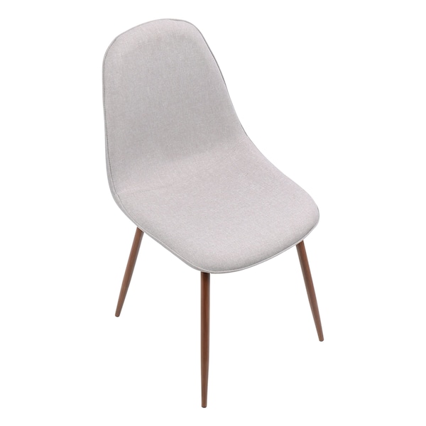 Lumisource Pebble Dining/Accent Chair in Walnut and Grey Fabric, PK 2 - CH-PEB WL+GY2