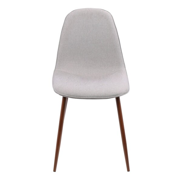 Lumisource Pebble Dining/Accent Chair in Walnut and Grey Fabric, PK 2 - CH-PEB WL+GY2