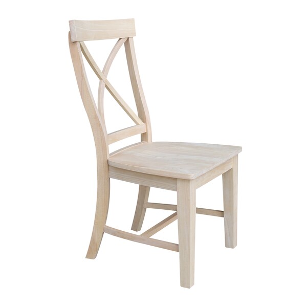 International Concepts Set of 2 Creekside X-Back Chairs, Unfinished - C-27P