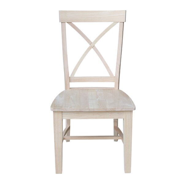 International Concepts Set of 2 Creekside X-Back Chairs, Unfinished - C-27P