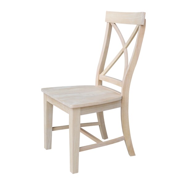 International Concepts Set of 2 Creekside X-Back Chairs, Unfinished - C-27P