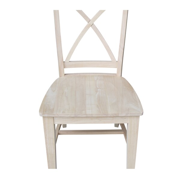 International Concepts Set of 2 Creekside X-Back Chairs, Unfinished - C-27P