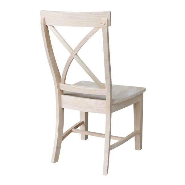 International Concepts Set of 2 Creekside X-Back Chairs, Unfinished - C-27P