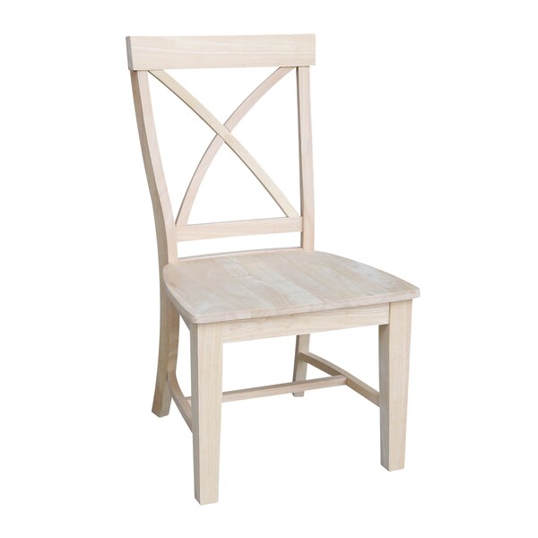 International Concepts Set of 2 Creekside X-Back Chairs, Unfinished - C-27P