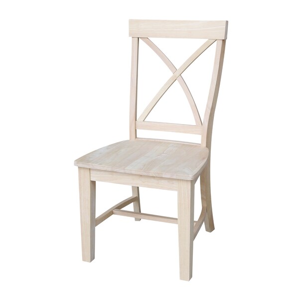 International Concepts Set of 2 Creekside X-Back Chairs, Unfinished - C-27P