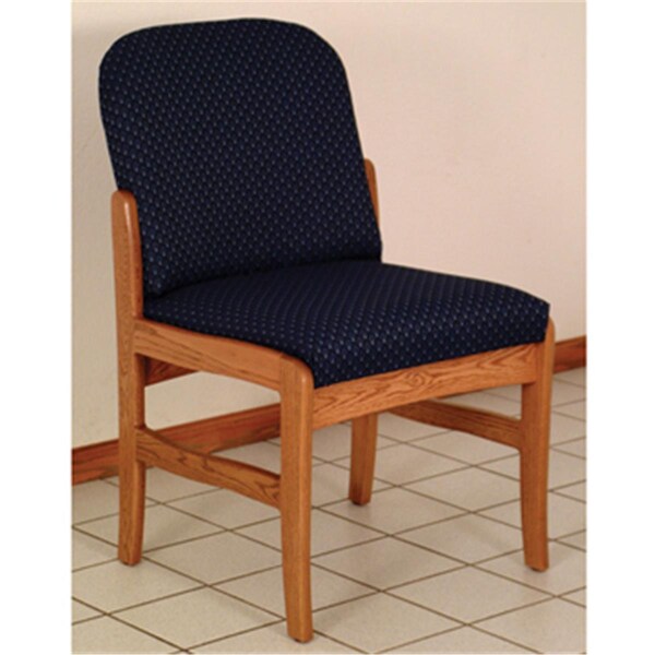 Wooden Mallet Prairie Armless Guest Chair in Light Oak - Arch Blue - DW10-1LOAB
