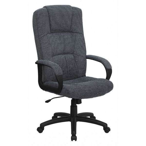 Flash Furniture Contemporary Chair Gray High Back Exec Chair, Fixed Arms, 19-3/4" to 22-3/4" Height, Polypropylene - BT-9022-BK-GG