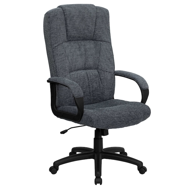 Flash Furniture Contemporary Chair Gray High Back Exec Chair, Fixed Arms, 19-3/4" to 22-3/4" Height, Polypropylene - BT-9022-BK-GG