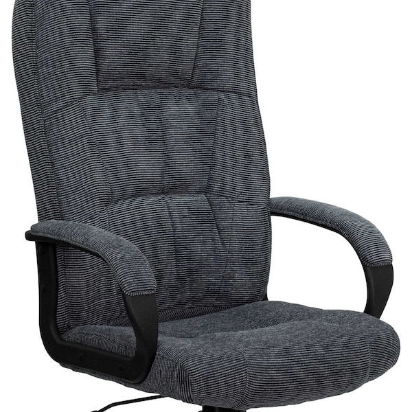 Flash Furniture Contemporary Chair Gray High Back Exec Chair, Fixed Arms, 19-3/4" to 22-3/4" Height, Polypropylene - BT-9022-BK-GG