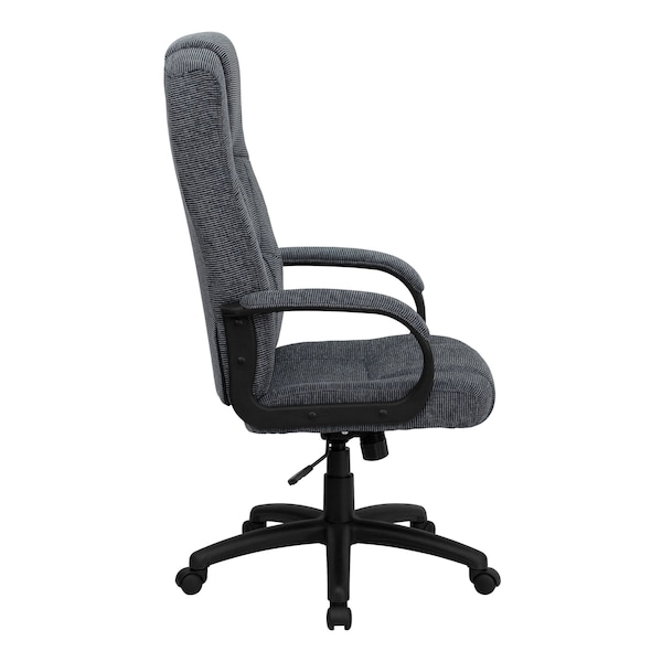 Flash Furniture Contemporary Chair Gray High Back Exec Chair, Fixed Arms, 19-3/4" to 22-3/4" Height, Polypropylene - BT-9022-BK-GG