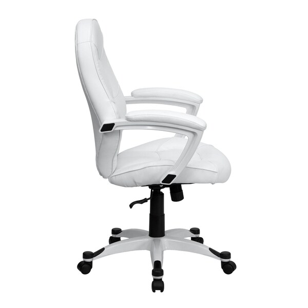 Flash Furniture Mid-Back Exec Chair, White - QD-5058M-WHITE-GG