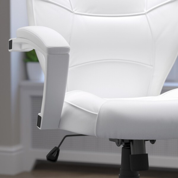 Flash Furniture Mid-Back Exec Chair, White - QD-5058M-WHITE-GG