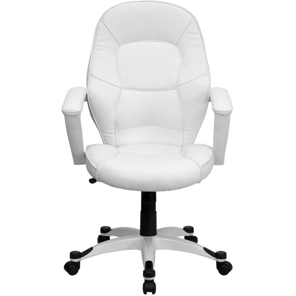Flash Furniture Mid-Back Exec Chair, White - QD-5058M-WHITE-GG