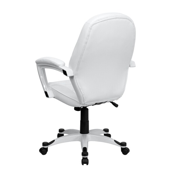 Flash Furniture Mid-Back Exec Chair, White - QD-5058M-WHITE-GG