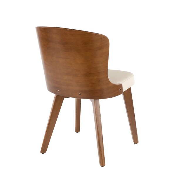 Lumisource Bocello Chair in Walnut and Cream Faux Leather - CH-BCLLO WL+CR