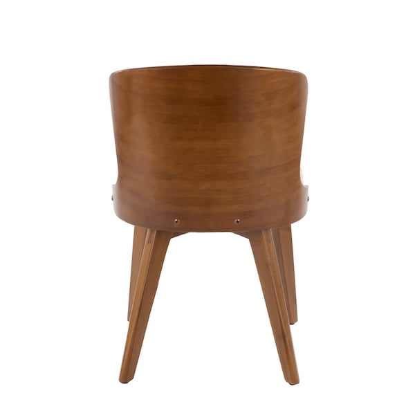 Lumisource Bocello Chair in Walnut and Cream Faux Leather - CH-BCLLO WL+CR