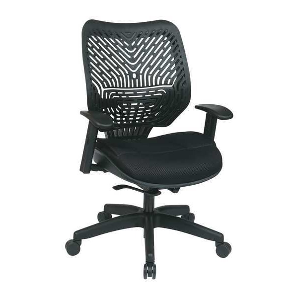 Office Star Managerial Chair Desk Chair, Adjustable Arms, 18-3/4" to 22-3/4" Height, Mesh, Black - 86-M33BN2W