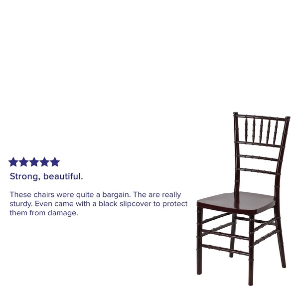 Flash Furniture Hercules Premium Chiavari Chair, 15-3/4 in W 18-1/2" L 36-1/2" H - LE-MAHOGANY-GG