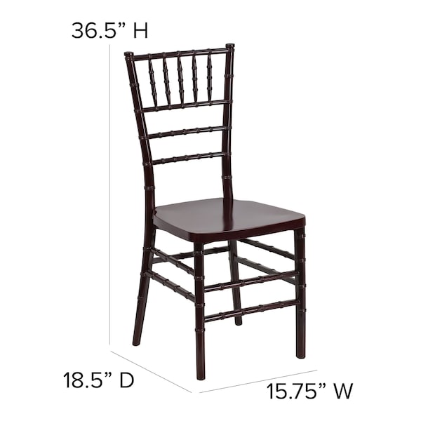 Flash Furniture Hercules Premium Chiavari Chair, 15-3/4 in W 18-1/2" L 36-1/2" H - LE-MAHOGANY-GG