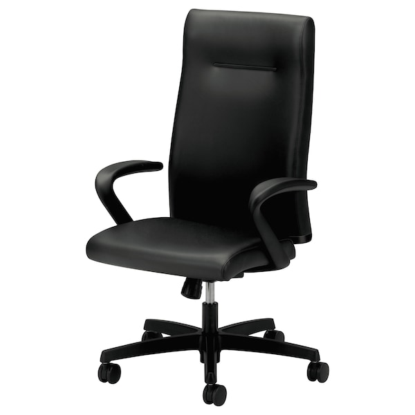 Hon Ignition Executive High-Back Chair, Black/Black Leather, Base: Black - HIEH1.F.H.U.SS11.T.SB