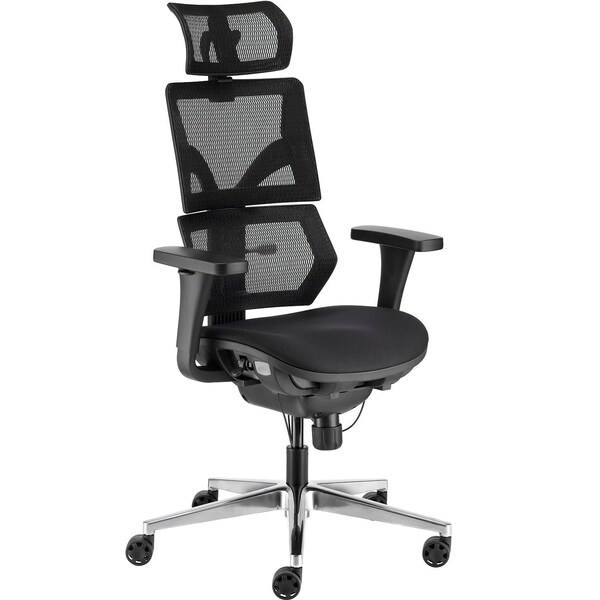 Interion By Global Industrial Interion Mesh Back Chair with Seat Slider & Headrest, Black - 695979