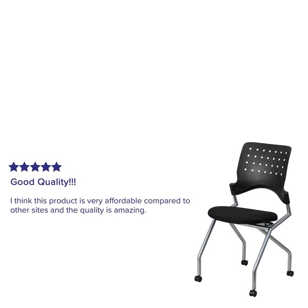 Flash Furniture Nesting Chair, Black Seat, Fabric Seat - WL-A224V-GG