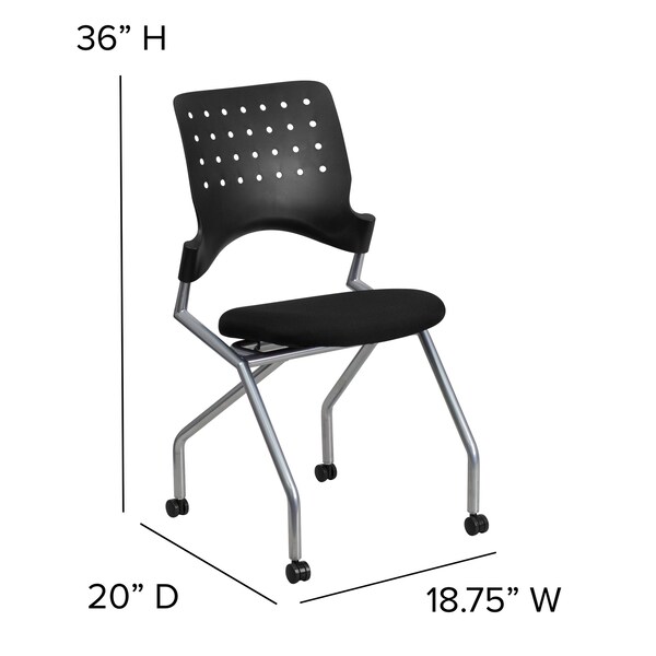 Flash Furniture Nesting Chair, Black Seat, Fabric Seat - WL-A224V-GG