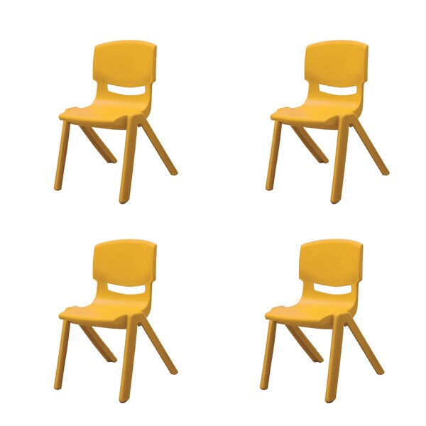 Rainbow Outdoor Mambo Kids Set of 4 Stackable Armchair-Yellow - RBO-MAMBO-YEL-SC-SET4