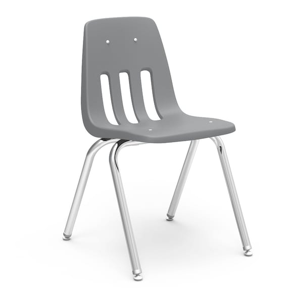 Virco 9000 Series 18" Classroom Chair, 5th Grade - Adult with Nylon Glides - Graphite Seat - 9018
