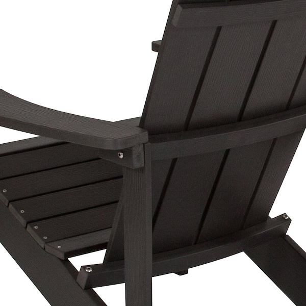Flash Furniture Charlestown Adirondack Chair, Slate Wood, Slate Gray Seat, Wood Back, 29.5 W 35 H - JJ-C14501-SLT-GG