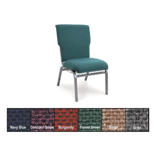Mccourt McCourt 10550 Auditorium Stacking Pew Chair - Burgundy on Silvervein Frame - 10550